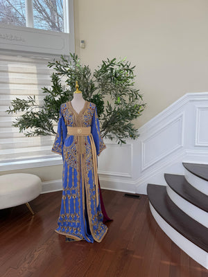 Lavender Golden Beaded Embroidery Kuftan