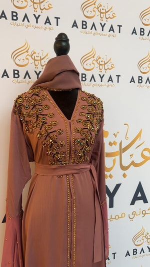 Blush Pink Designed Abaya #8097476