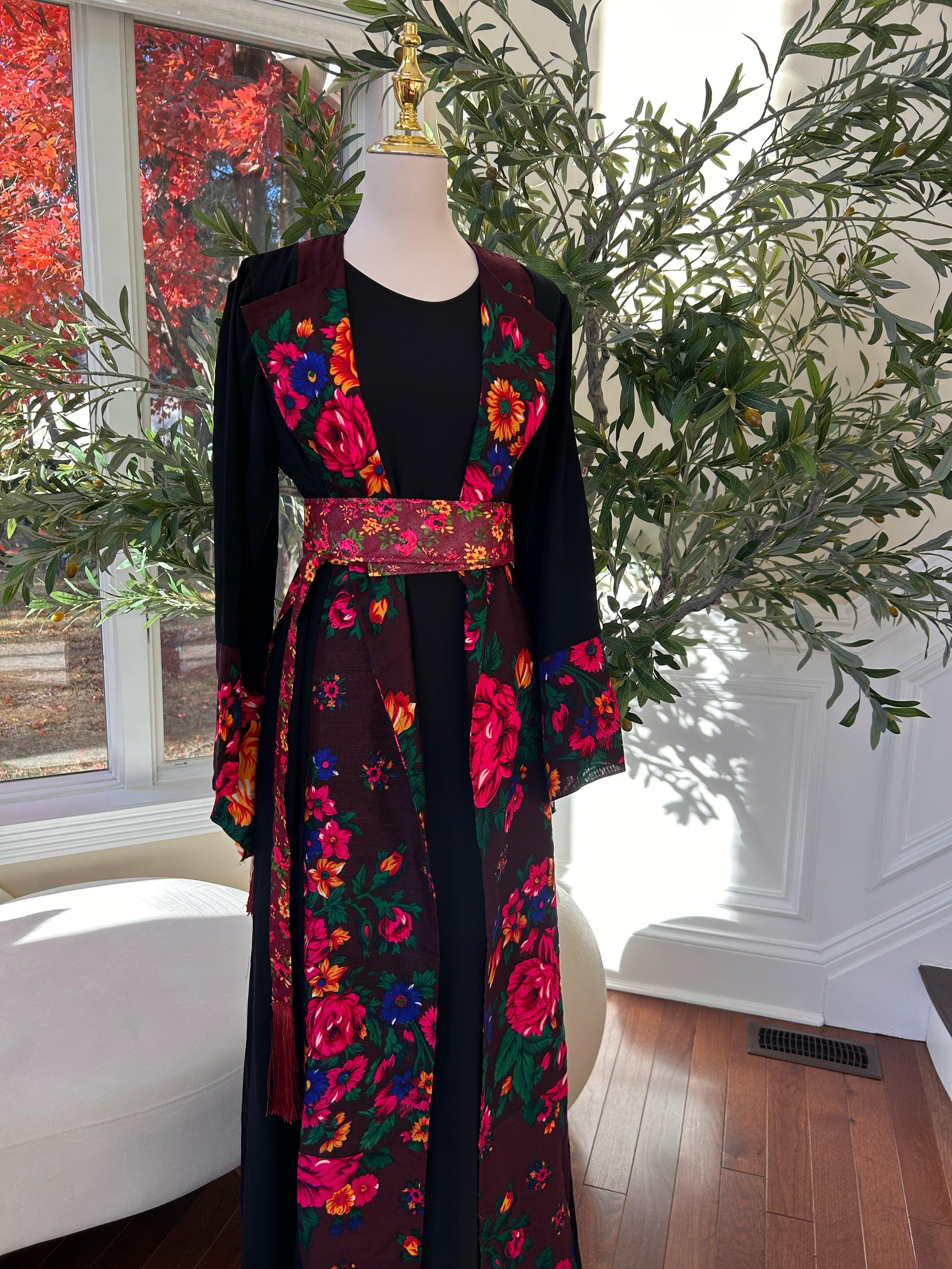 Floral Two Piece Cardigan Thobe