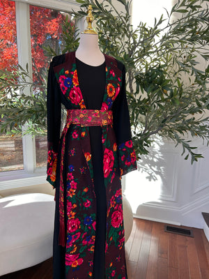 Floral Two Piece Cardigan Thobe