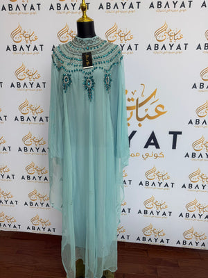 Elegant Baby Blue Abaya Dress