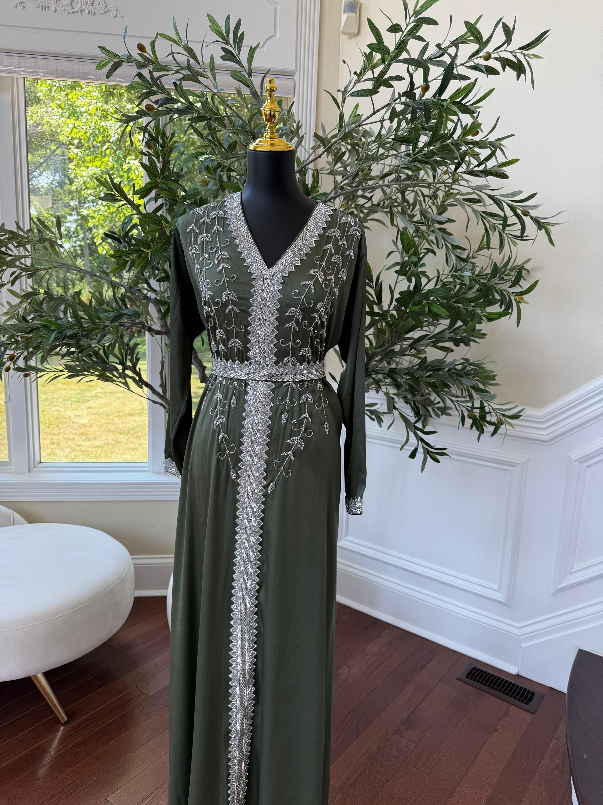 Green Floral Kuftan