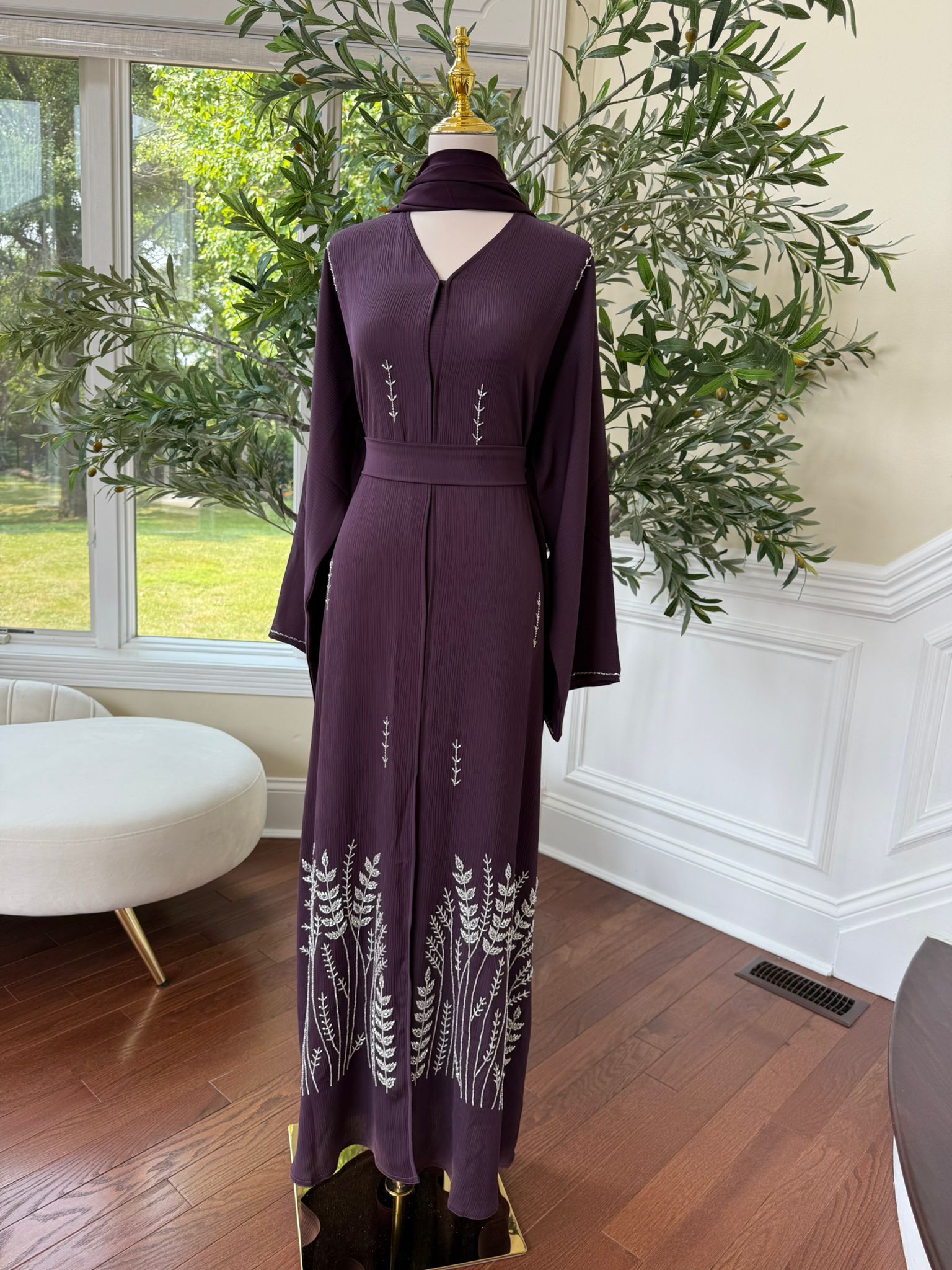 Purple Luxe Floral Abaya