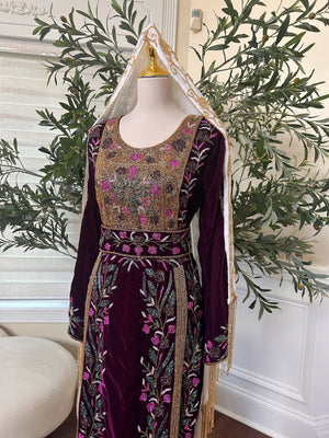 Purple Velvet Stone Thobe