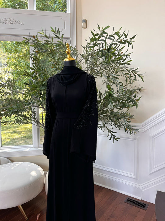 Black Midnight Sleeve Charm Abaya