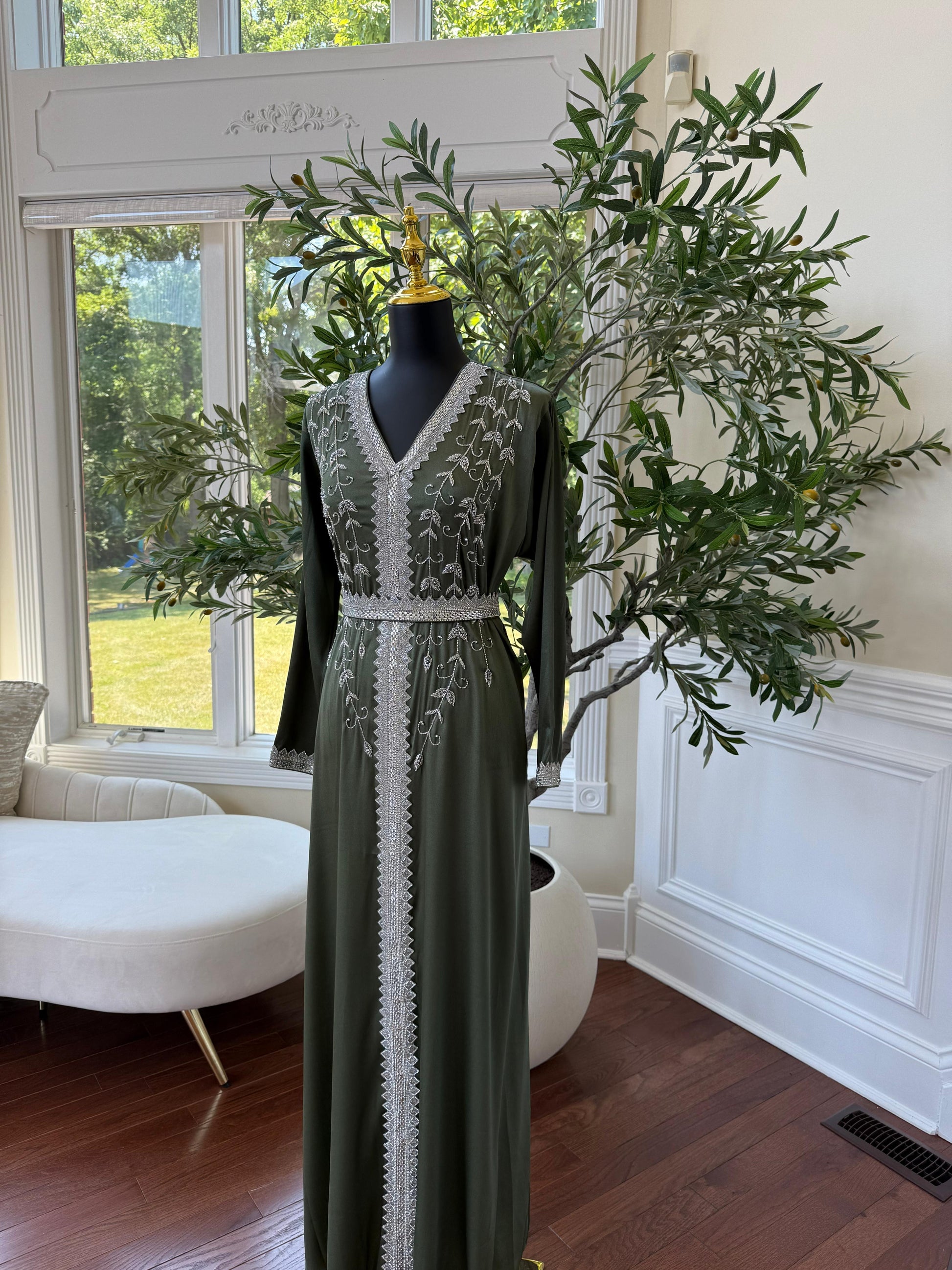 Green Floral Kuftan