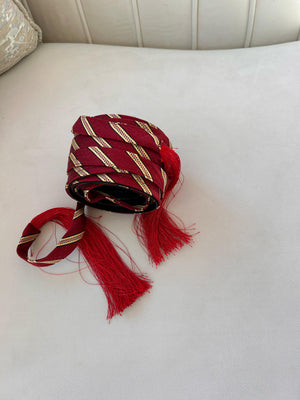 Red/Gold Cashmere Belt