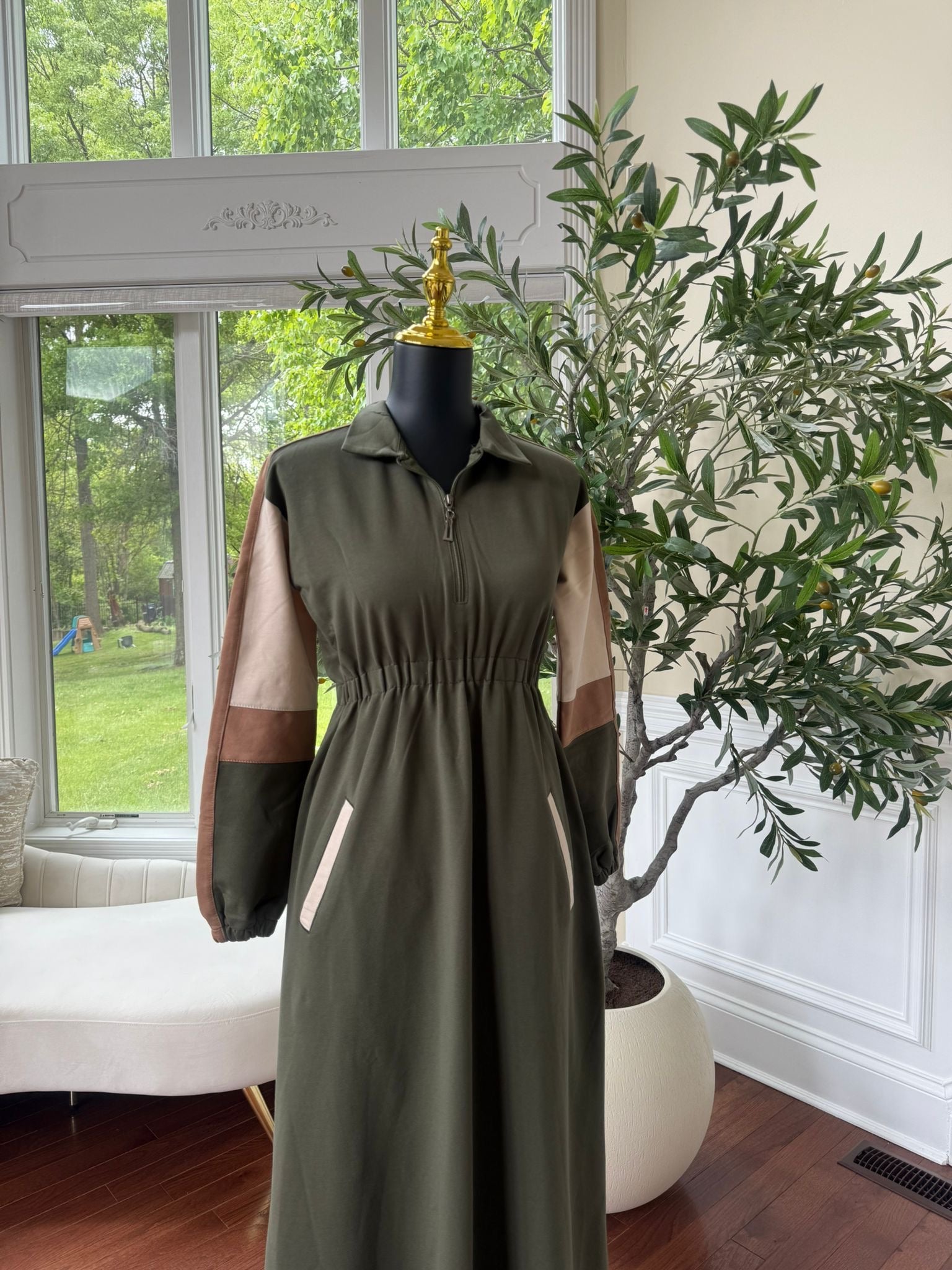 Green Modest Active Wear Abaya
