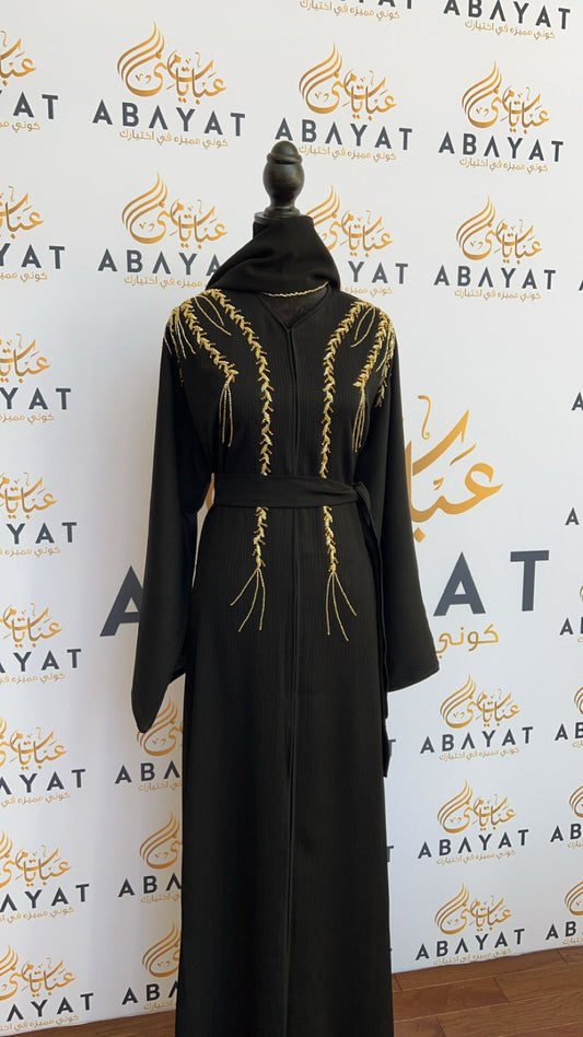 Elegant Black and Gold Abaya