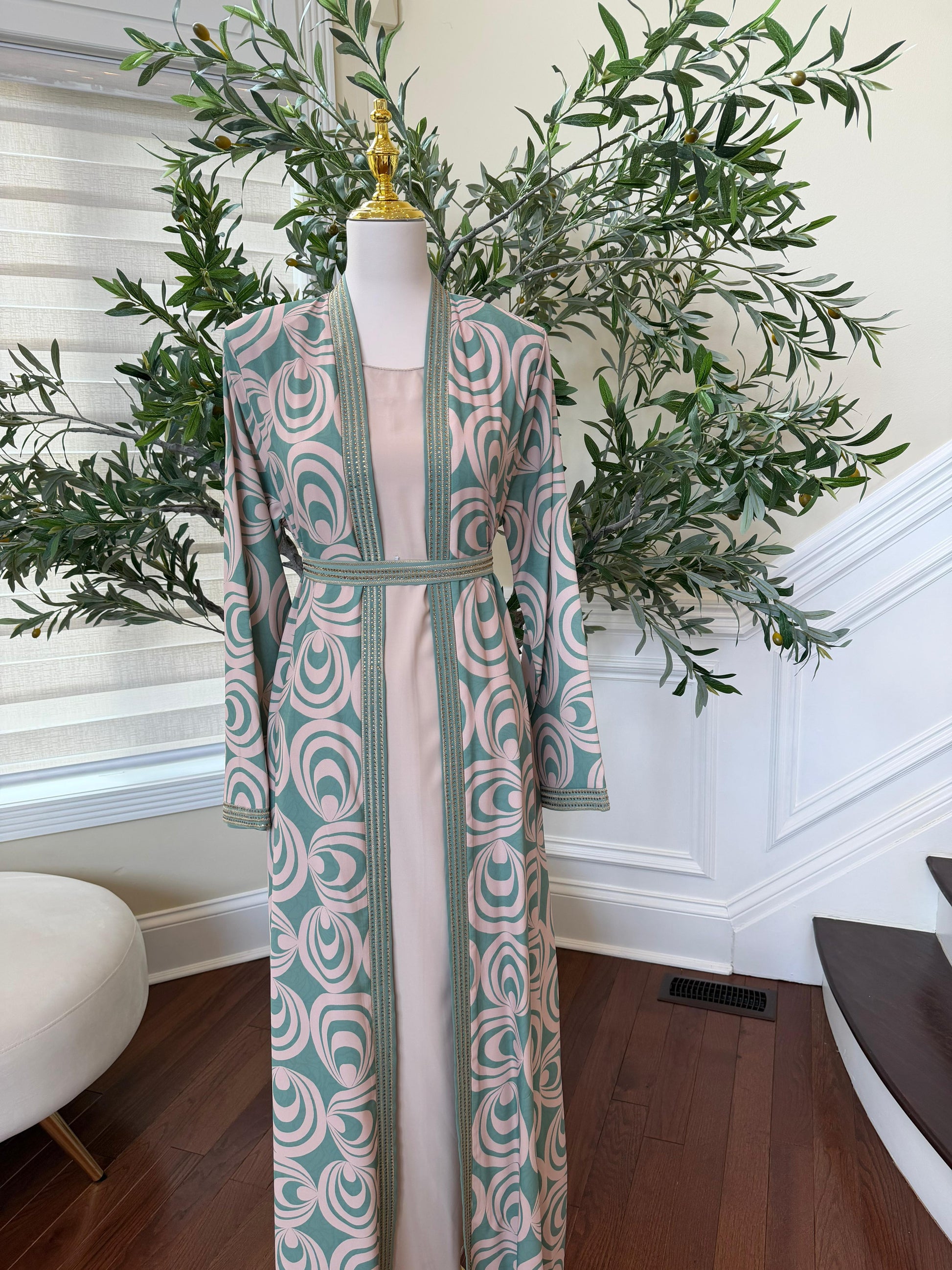 Mint Harmony Two-Piece Abaya