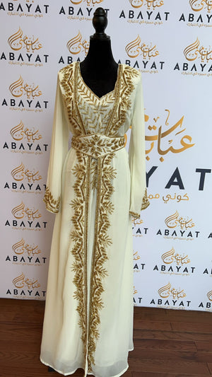 The White and Gold Kuftan of Elegance #8097705