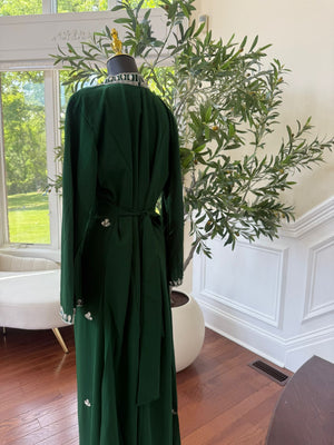 Green Maxi with Sparkling High Neck Detail