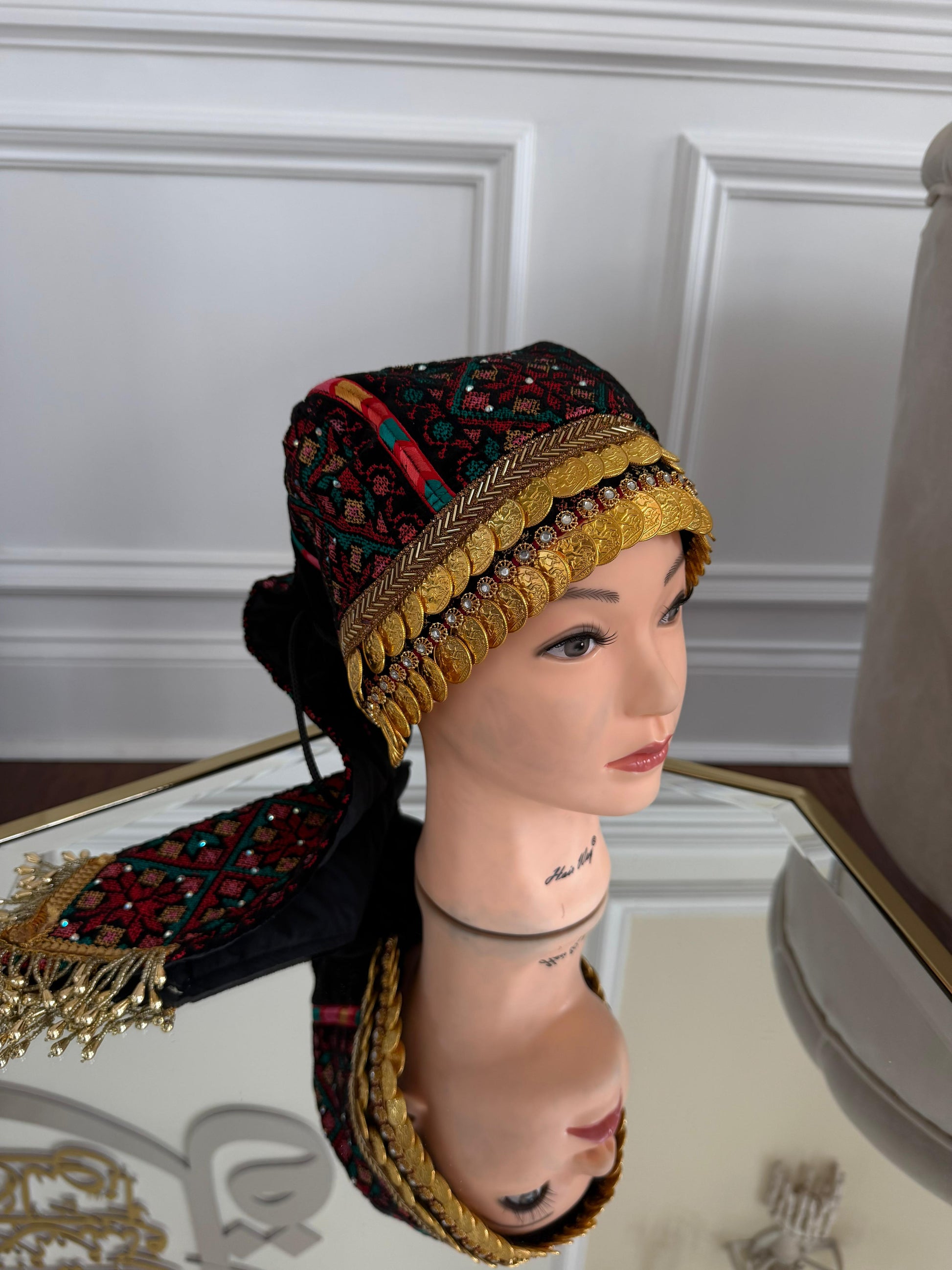 Traditional Beaded Coin Head Piece