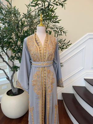 Grey Golden Charm Luxe Kuftan