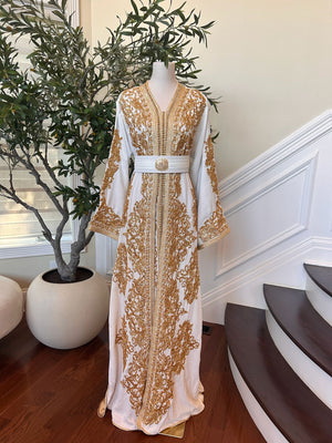 Golden White Detail Kuftan