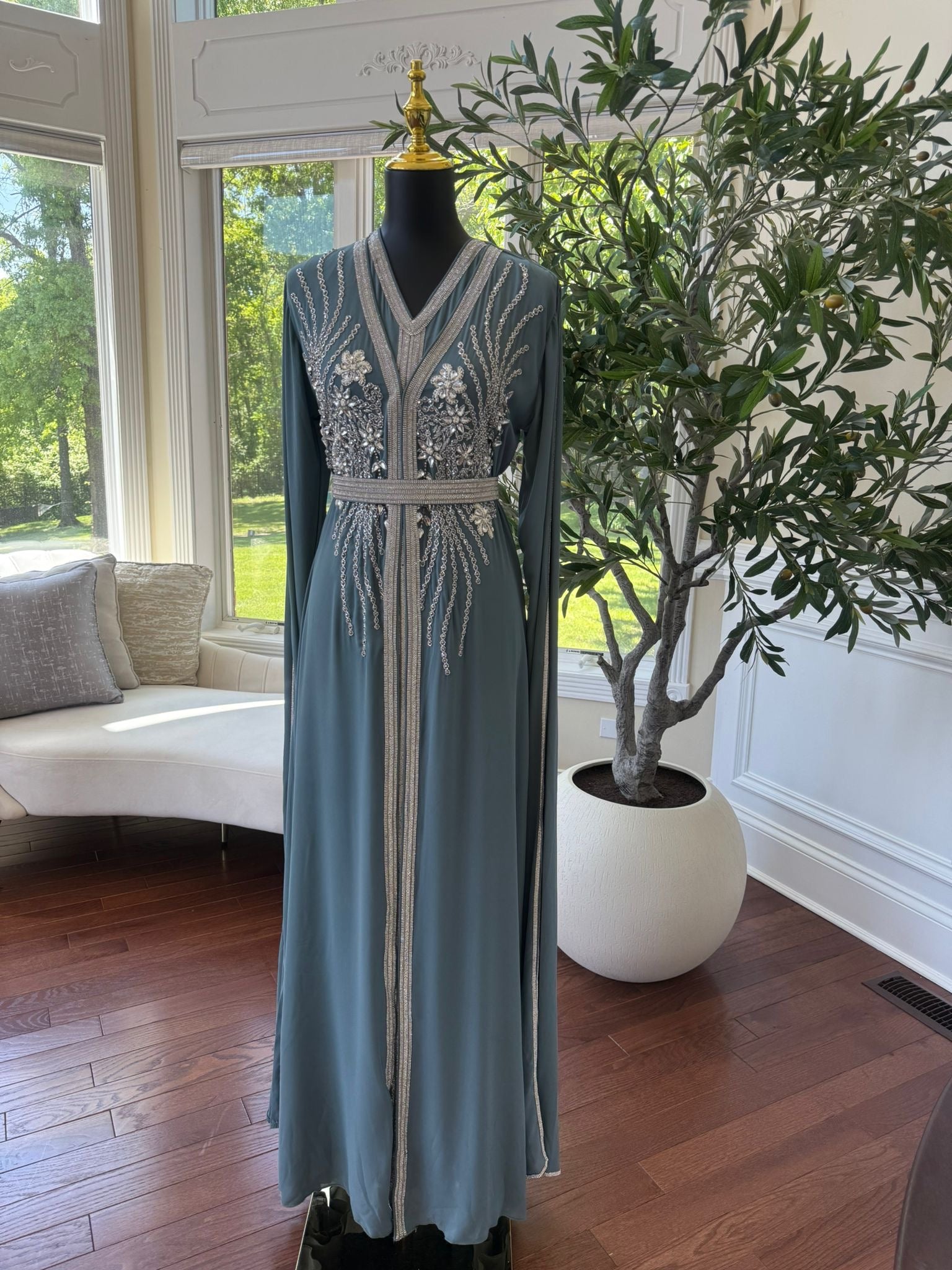 Luxury Baby Blue Kuftan