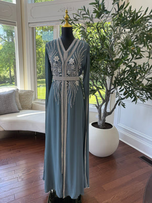 Luxury Baby Blue Kuftan