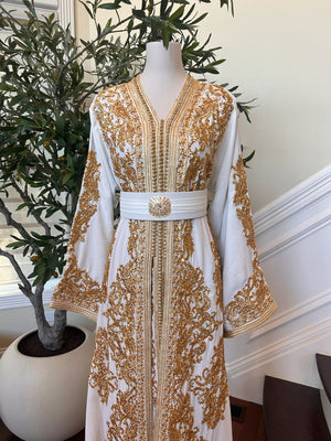 Golden White Detail Kuftan