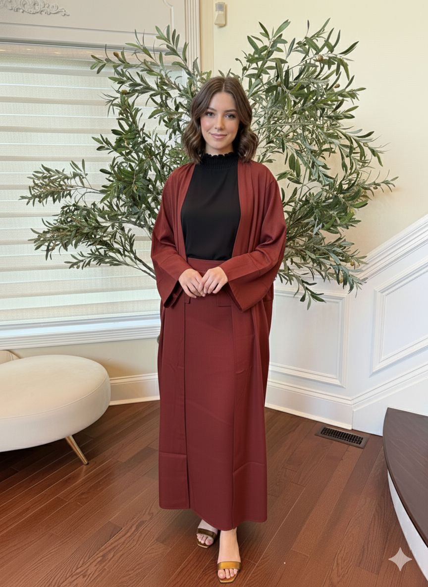 Modest Fashion Skirt & Cardigan Set