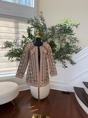 Heritage Bloom Tan Tatreez Jacket