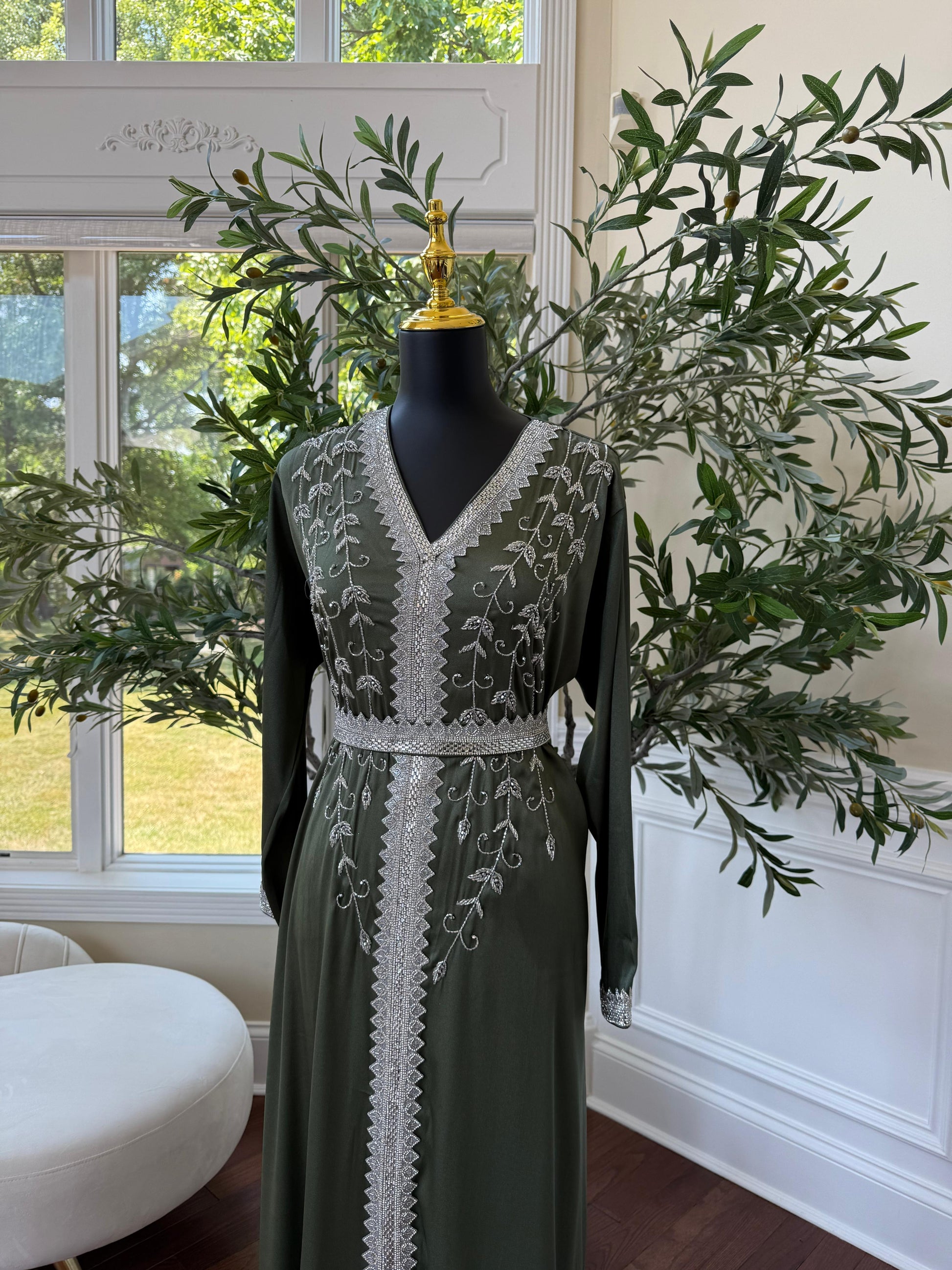 Green Floral Kuftan