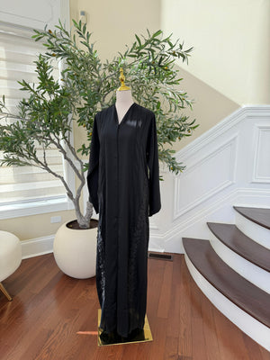 Serene Blossom Black Abaya