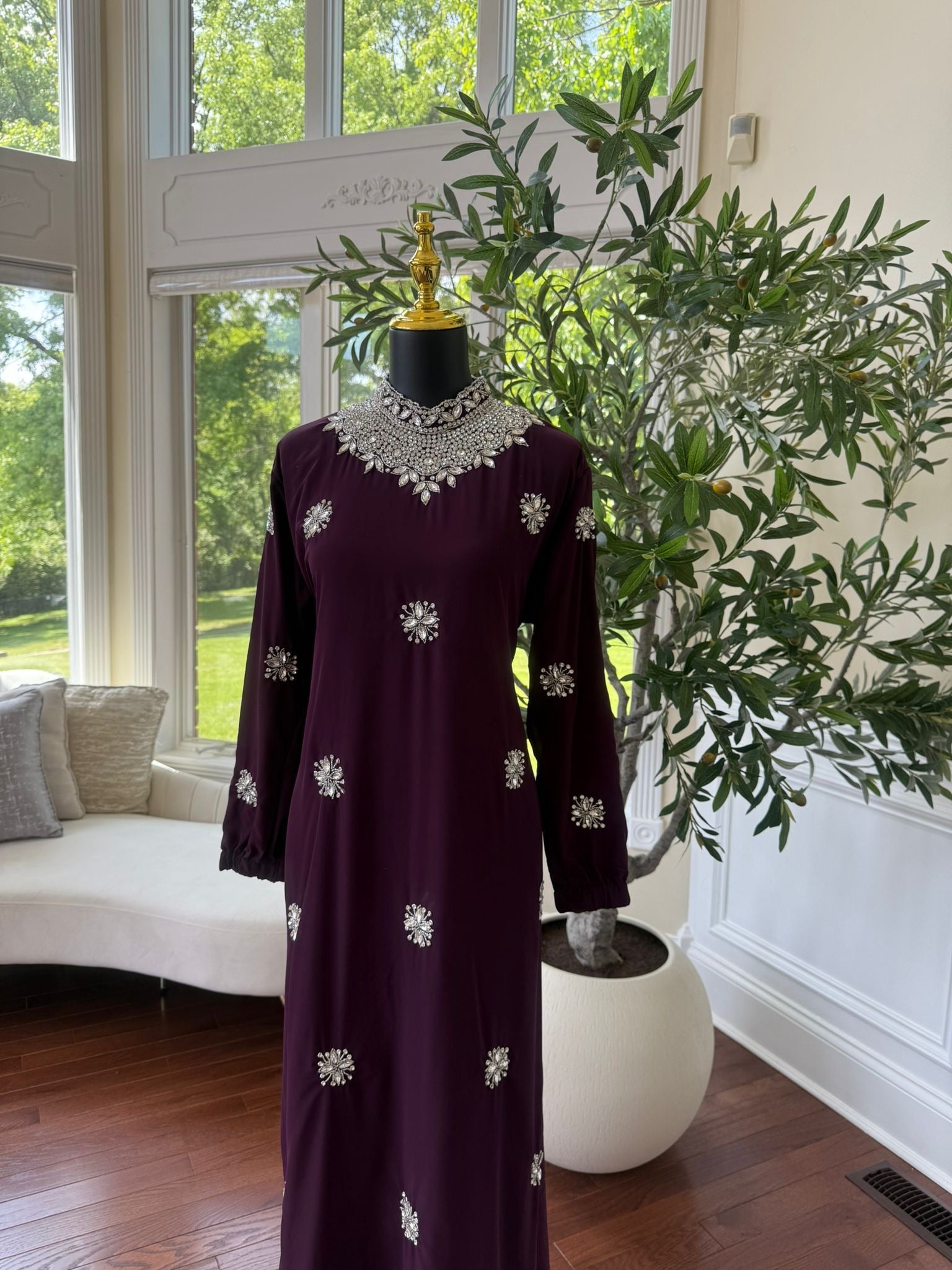 Blackberry Glimmer Maxi Dress