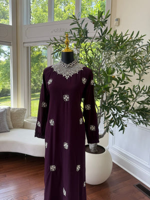 Blackberry Glimmer Maxi Dress