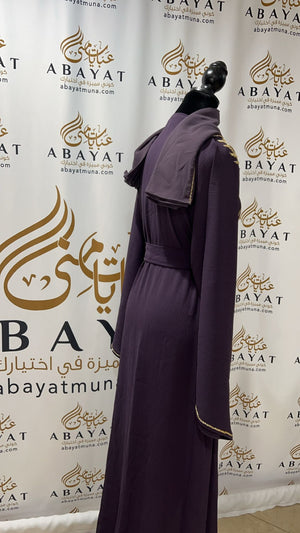 Purple and Gold Abaya