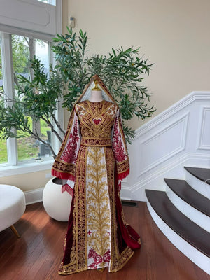 Royale Red Embroidery Tatreez Elegance Thobe