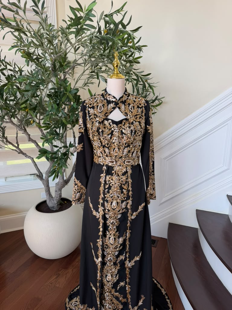 Black Beaded Elegance Royale Kuftan