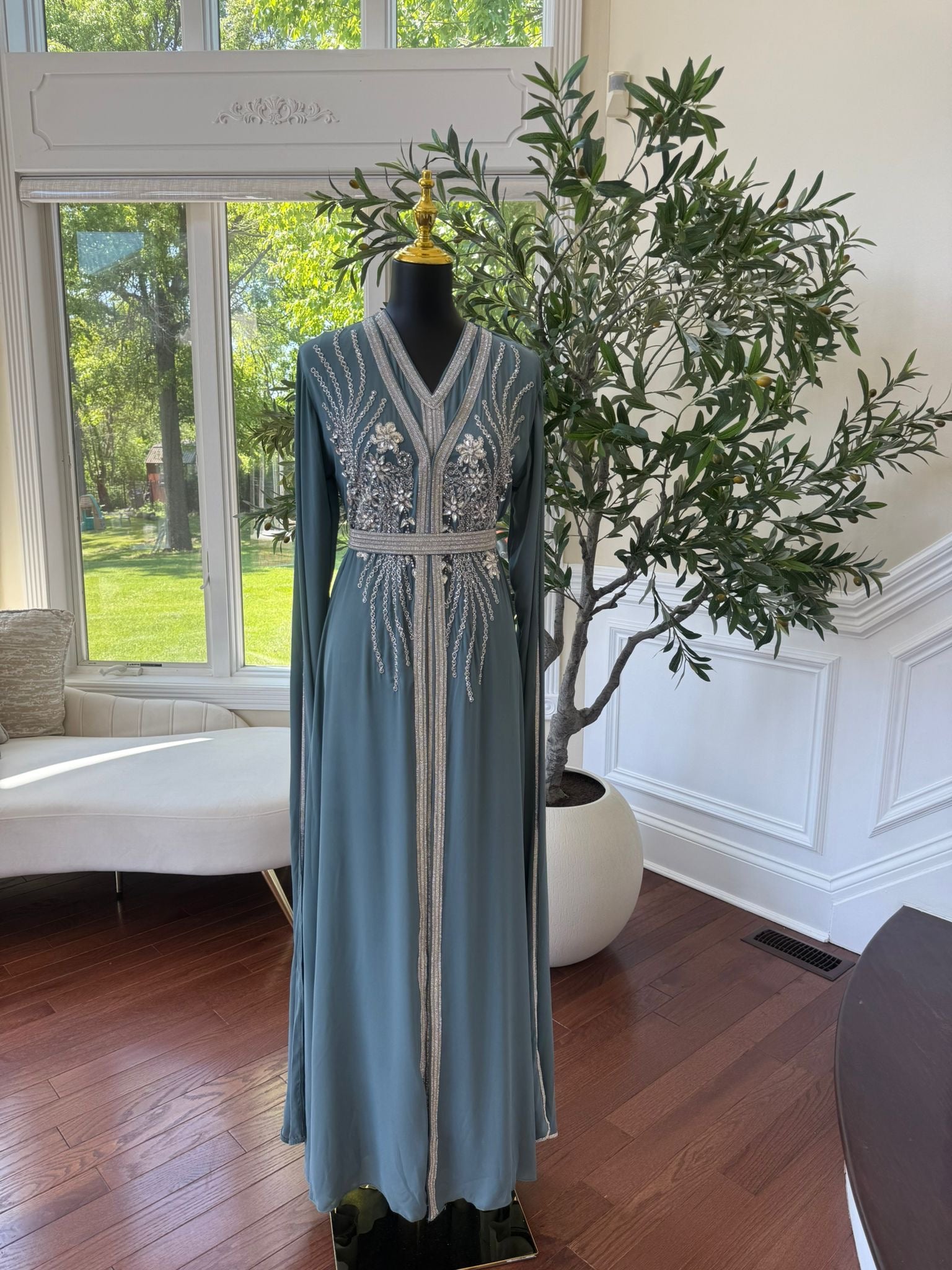 Luxury Baby Blue Kuftan