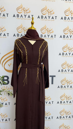 Golden Burgundy Abaya