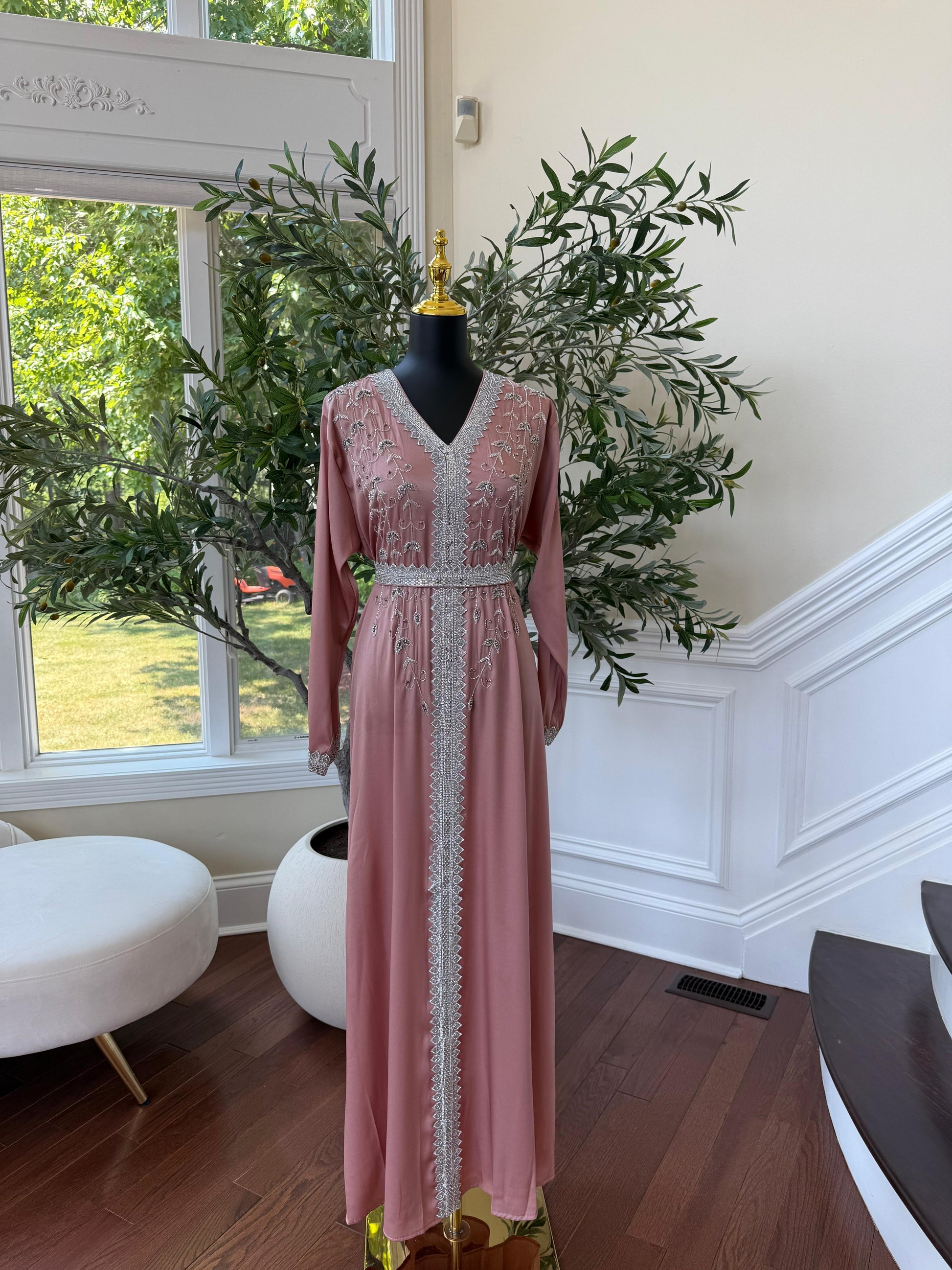 Pink Floral Kuftan