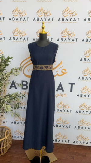 Blue Tatreez Two Piece Abaya