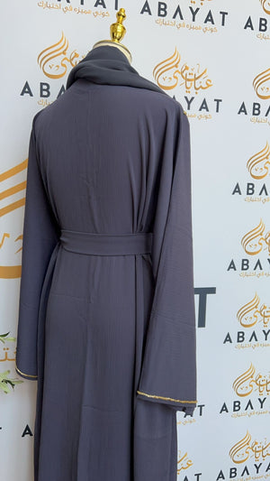 Golden Deep Purple Bloom Abaya