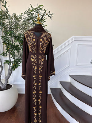 Brown Golden Detail Abaya