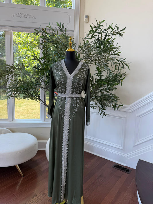 Green Floral Kuftan