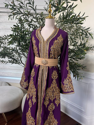 Purple Floral Elegance Kuftan