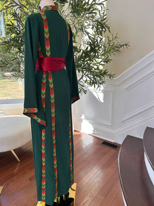 Green Embroidery Tatreez Thobe