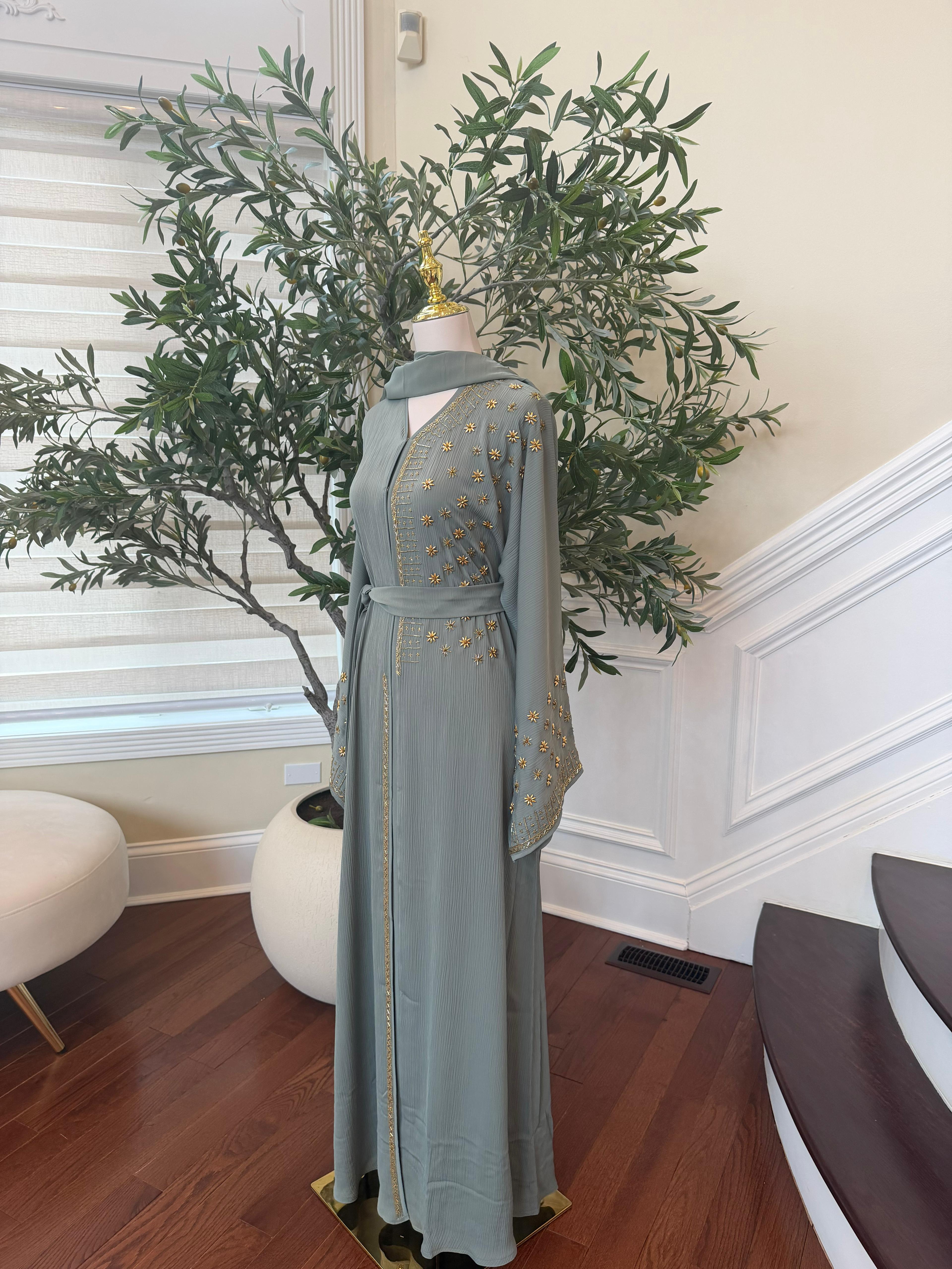 Mint Golden Nujum Abaya