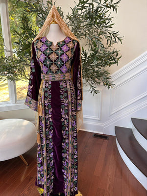 Velvet Purple Stone Thobe