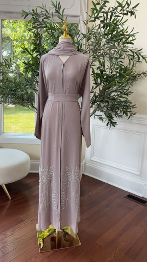 Cream Floral Luxe Abaya