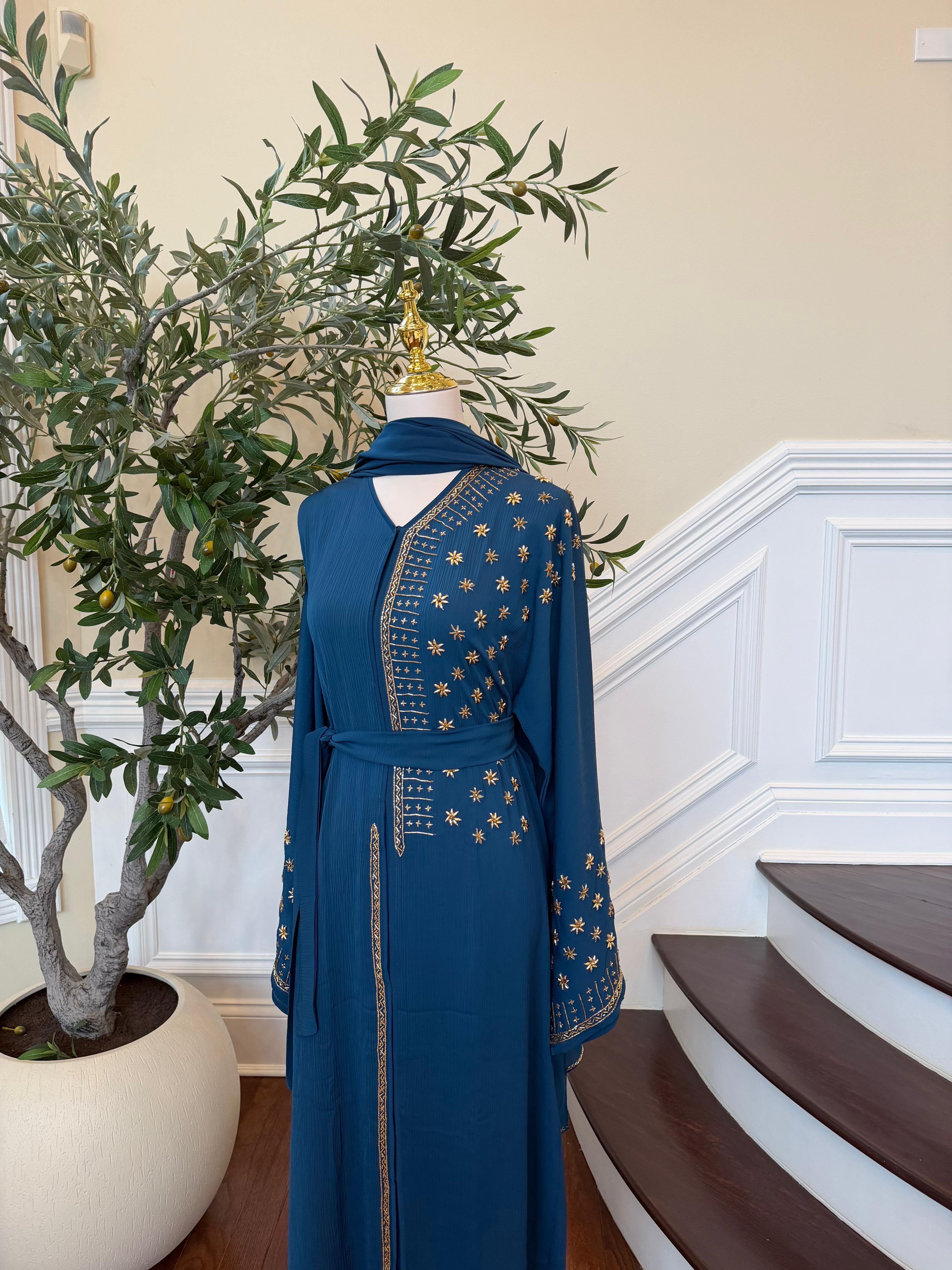 Golden Turquoise Nijma Abaya
