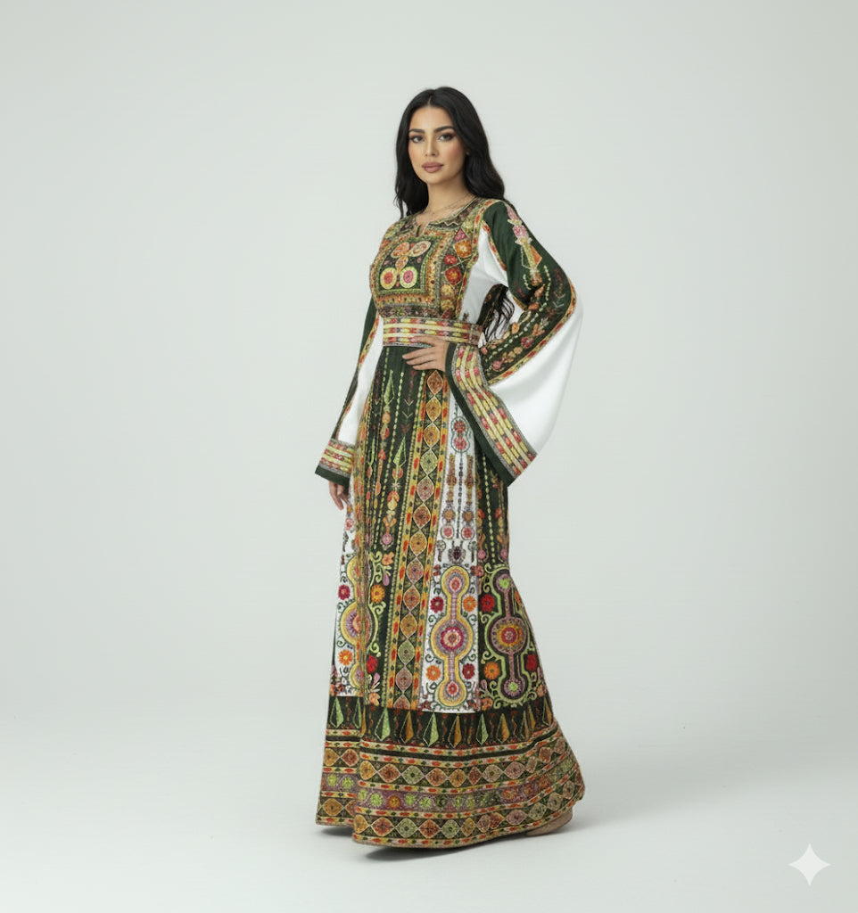 Olive Green/White Satin
Maleka Embroidered Thobe