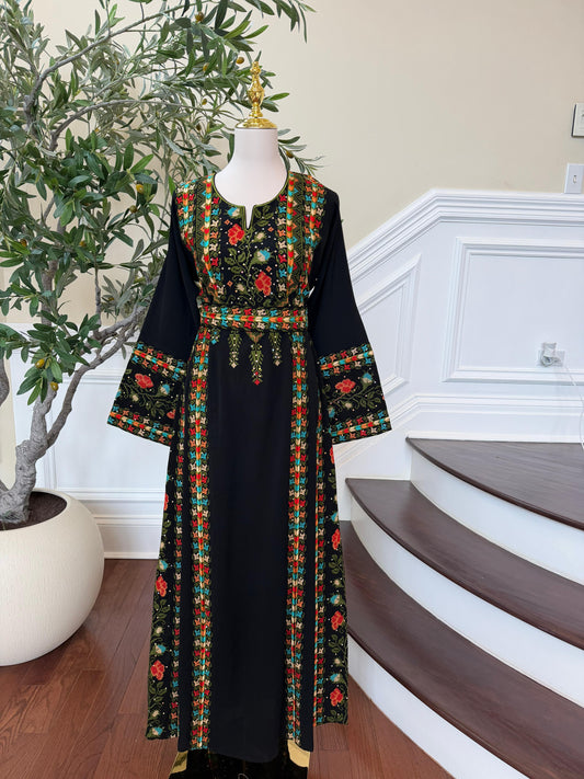 Black Embroidery Tatreez Heritage Thobe