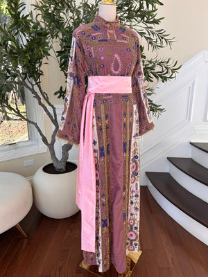Pink Velvet Stone Thobe