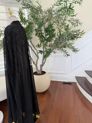 Black Open Cardigan Abaya