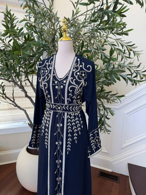Blue Royale Beaded Kuftan