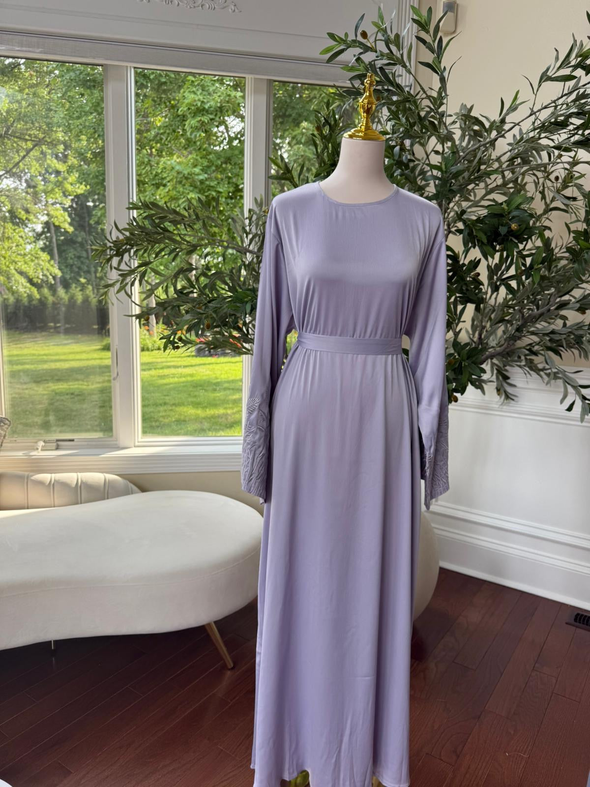 Purple Floral Sleeve Essence Abaya